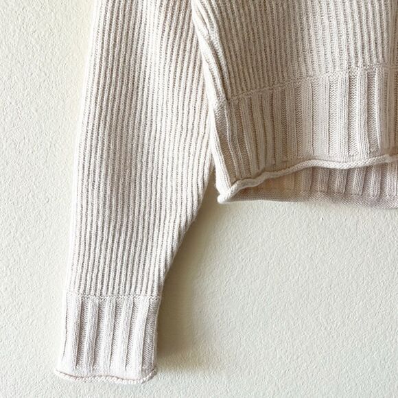 Jonathan Simkhai Lambs Wool And Cashmere Oversized Boxy Collared Cropped Sweater - Picture 6 of 12